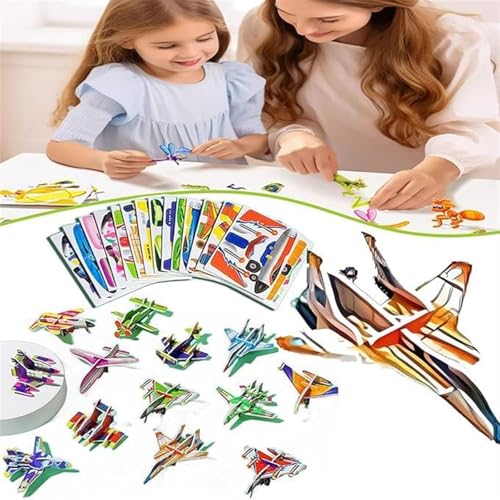 Flowarmth Pädagogisches 3D-Cartoon-Puzzle, Flowarmth-Puzzle, Pädagogisches 3D-Cartoon-Flowarmth-Puzzle for Kinder, DIY-Kunsthandwerk for Jungen und Mädchen(Airplanes-25pcs) von Vimlo