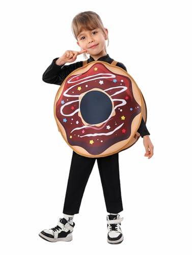 Vimlo Halloween Frühstück Essen Kostüm Kinder Junge Mädchen Lustige Pizza Overall Halloween Cosplay Party Schule Show Kleidung(Donuts,L) von Vimlo