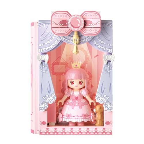 Vinbosion Prinzessin Magie Buch Bauklötze Set,Kreativ Bauspielzeug Modell,Geschenk für Geburtstag,Weihnachten,Neujahr (Rosa) von Vinbosion