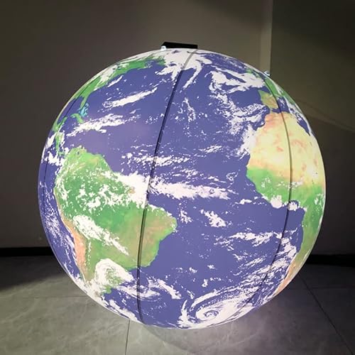 Vinfgoes Großer aufblasbarer Erdballon, aufblasbarer Globus, LED-Beleuchtung, Planetenballon für Bildungseinrichtung/Planetarium/Laden/Club-Dekoration (200 cm) von Vinfgoes