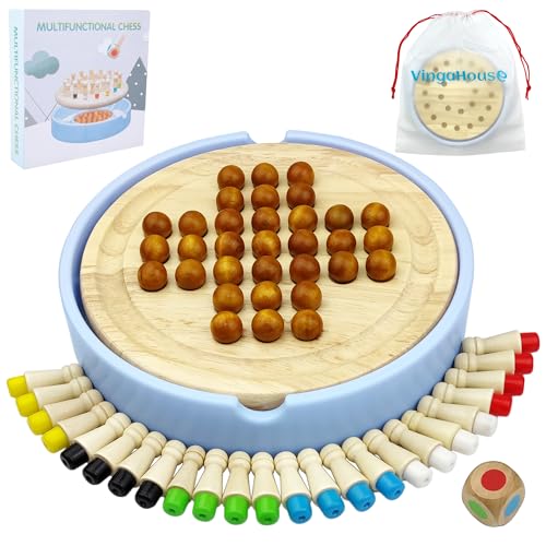 VingaHouse Geschenke Memory Schach Holz, Montessori Spielzeug 4 5 6 Jahre Doppelseitiges 2 in 1 Gedächtnis Schach Lernspielzeug Memory Spiel Gedächtnisspiele und Geburtstagsgeschen für Kinder von VingaHouse