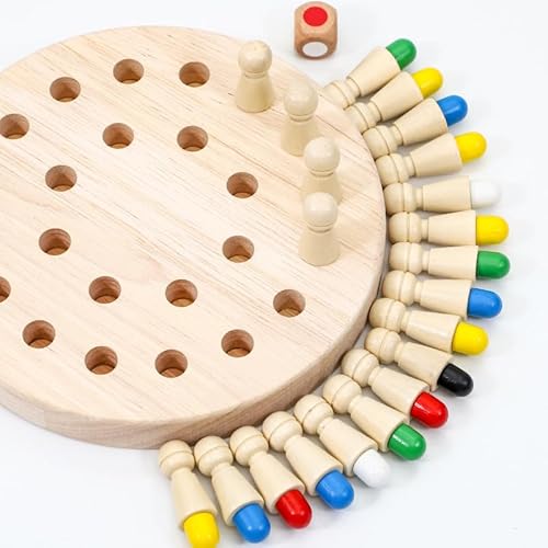 VingaHouse Jungen Match Geschenke Schach Memory Schach Holz Montessori Spielzeug 4 5 6 Jahre Gedächtnis Schach Lernspielzeug Memory Spiel mit Aufbewahrungsbeutel Anzüge Kinder & Erwachsene(Small) von VingaHouse