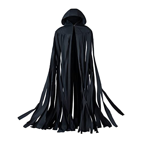 Mistcloak of Mistborn Cosplay Kostüm Schwarz Stoffstreifen Umhang Kapuze Umhang Robe für Unisex Erwachsene von VintageCos