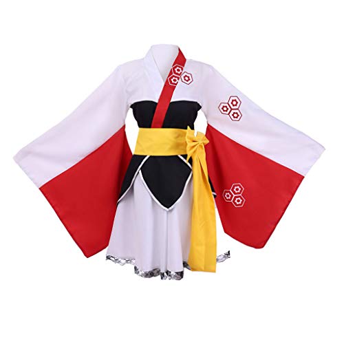 VintageCos Damen Anime Sesshomaru Cosplay Kostüm Set Kimono Uniform Anzug Halloween Cosplay Outfits, Weiss/opulenter Garten, Large von VintageCos