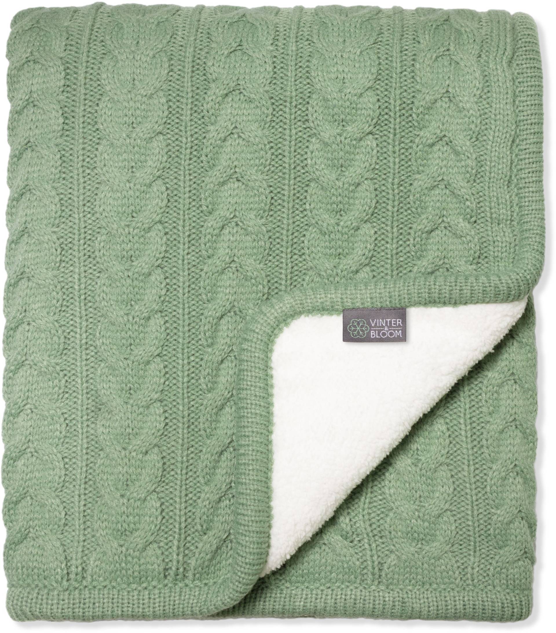 Vinter &  Bloom Decke Cuddly, Basil Green von Vinter & Bloom