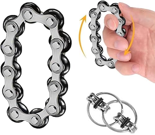 2 Stück Dekompressionsspielzeug Dekompressionskette Spielzeug Infinity Flip Chain Fahrradkette widerstandsfähiges Spielzeug für Dekompression Fahrrad Kettenrad Dekompression Spielzeug von Viojrlly