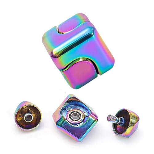 Fidget Spinner, Fidget Cube Spinner Spielzeug für Kinder Erwachsene, Metall Stress Anti Angst Fidget Cube Spielzeug, Fidget Puzzle Block Figner Spinner Cooles Gadget Spielzeug zum Stressabbau (Bunt) von Viojrlly