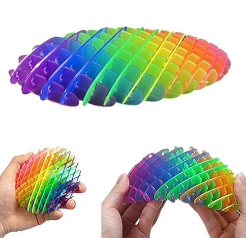 Viojrlly Fidget Wurm Fidget Toys Spielzeug Fidget Worm Toys Anti Stress Spielzeug Stressbälle Squeeze Toys Stressabbau Finger Spielzeug Knallender Wurm Fidget Toy Den Druck Lindern Lassen(Regenbogen) von Viojrlly