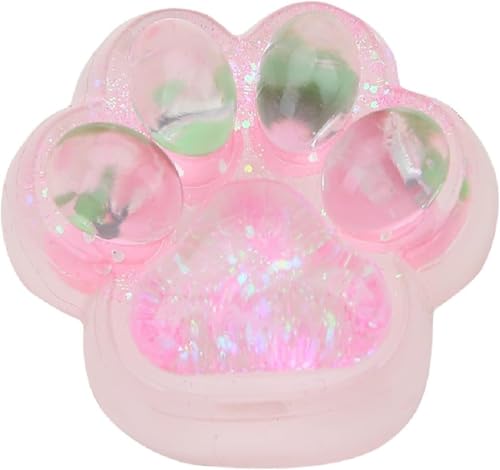 Viojrlly Handgemachte Silikon große Katze Pfote Squeeze Toy, transparente niedliche Katze Pfote Squeeze Ball, Stress Relieving Squeeze Toy (Clear) von Viojrlly