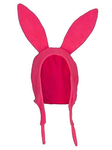 Viqwqii Bob's Burgers Louise Hut mit Hasenohren, Halloween, Weihnachten, Cosplay, Kaninchen-Kopfbedeckung (Rosa, L (für Erwachsene) von Viqwqii