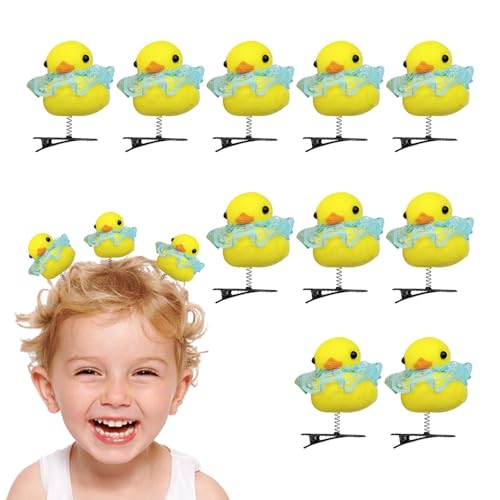 10Pcs Cartoon Duck Plush Hairpin | Little Yellow Duck Hairpin,Soft Yellow Duck Hair Pins,Duck Hair Clips,Funny Plush Yellow Duck Hair Barrettes for Thick Thin Short Long Hair Unique Gifts von Virtcooy