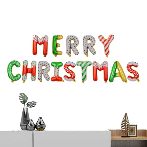 Reusable Merry Christmas Foil Balloon Banner | Merry Christmas Balloons Banner Balloon Bunting Partys Decoration Selfs Inflating,Xmass Foil Balloons Garland,Christmas Decorations Banner von Virtcooy