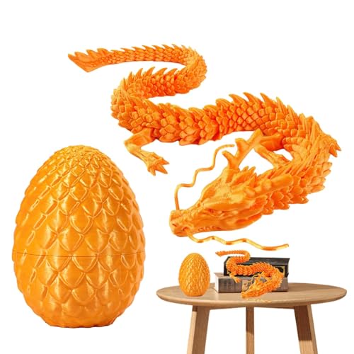 Virtcooy 3D Printed Surprise Dragon In Egg | Holdes Articulated Crystal Dragon with Dragon Egg,Articulated Dragon Fidget Toy,Dragon Ornament with Movable Joints for Children von Virtcooy
