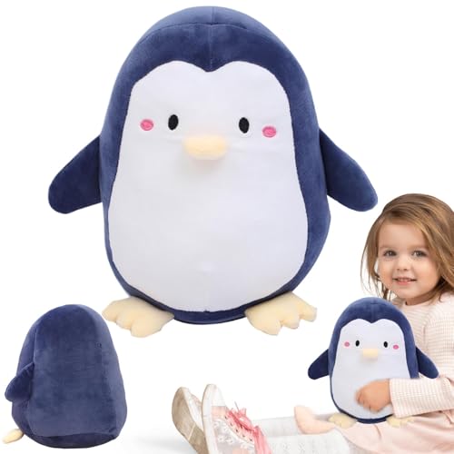 Virtcooy Pinguin-Plüschtier, Pinguin-Plüsch - Plüschpuppe Stofftiere Pinguin | 9,8-Zoll-Cartoon-Pinguin-Plüschtier, Kinder-Plüschtierkissen für Sofa, Schlafzimmer, Autodekoration von Virtcooy