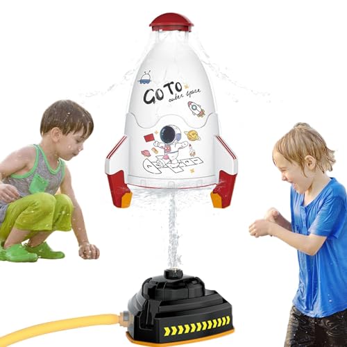 Virtcooy Raketenstartspielzeug, Raketenstart für Kinder,Toy Rocke verstellbare Sprühhöhe T - Kinder-Raketenspielzeug, Outdoor-Wasserspielzeug, manuelles Wasserpumpenspielzeug, 360°-Drehung für und von Virtcooy