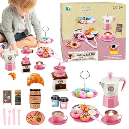 Virtcooy Teeservice-Spielzeug für Mädchen, Tea Time Pretend Toy | Teeservice Rollenspielspielzeug für Mädchen - Kinderküchen-Rollenspielspielzeug, Teezeit-Rollenspielset für Freunde, Familientreffen von Virtcooy