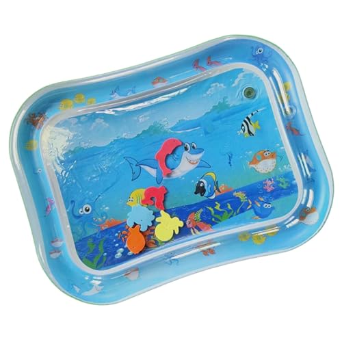 Virtcooy Wassermatte für Babys,Baby-Wassermatte | Fischwasser-Spielmatte mit Meeresmotiv, PVC-Unterlage | Große, coole, komfortable aufblasbare Wassermatte, interaktive wassergefüllte Krabbelmatte für von Virtcooy