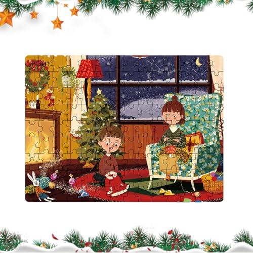 Visiblurry Weihnachtsmann-Puzzles - Weihnachtswunsch Weihnachtsmann Großes Puzzle | Großes Puzzle Winter-Weihnachtsmann-Dekoration für Mädchen, Kinder, Kinder im Alter von 2–8 Jahren von Visiblurry