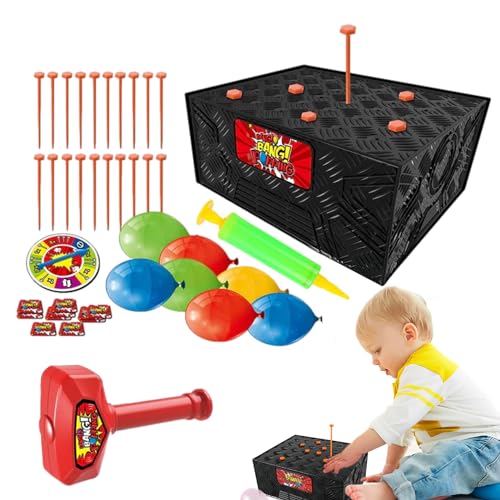 Visiblurry Whack Balloon Brettspiel Box Ballonspiel Knifflige Ballon-Tischspiele Interaktiv und lehrreich Whack A Balloon Spiel Multiplayer Blast Balloon Box für Geburtstagsfeiern Jungen Mädchen von Visiblurry