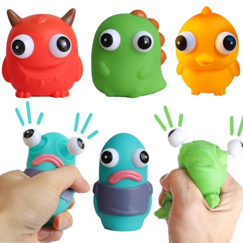 Mini Squeeze Spielzeug 4PCS Eye Poppers Squeeze Spielzeug Stress Squeeze Spielzeug Popping Out Augen Squeeze Spielzeug Lustig Augen Out Squeeze Spielzeug für Erwachsene und Kinder von Viskee