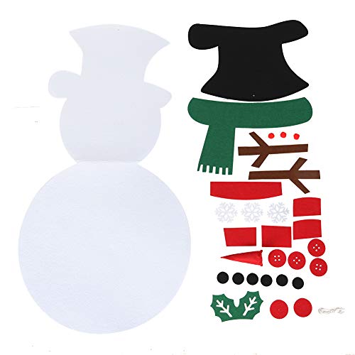 Vitdipy Filz-Schneemann, abnehmbares und praktisches Weihnachts-Schneemann-Spielset aus Filz für Weihnachtsdekorationen (Roter und grüner Schal-Schneemann) von Vitdipy