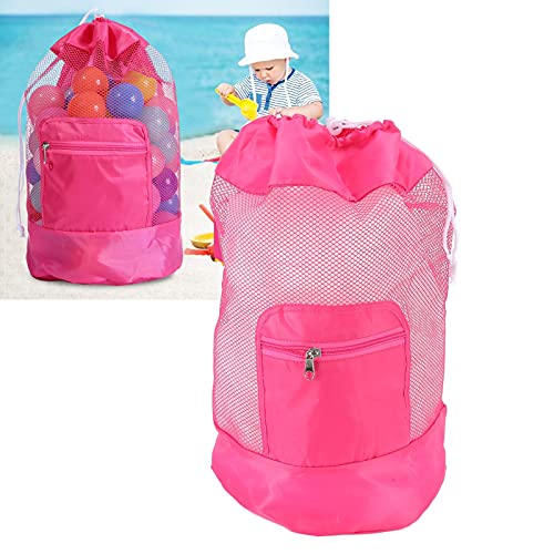 Vitdipy Tragbare Strandtasche, vielseitige, leichte, große Netz-Strandtasche, Faltbare Aufbewahrungstasche mit Kordelzug, Muschel-Sammeltasche für Strand, Picknick, Camping von Vitdipy