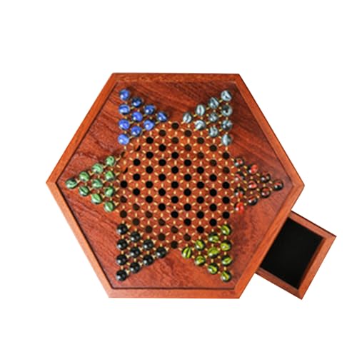 Chinese Checkers Brettspiel Set - MDF Rosewood Furnier, 34 Cm Rundbrett Mit Lagerschublade, Glasmurmeln 0,55 Zoll, Holzstrategiespiel | Familienversammlungen, Kinder Erwachsene Spielen, Party Game Roo Chinese Checkers Brettspiel Set - MDF Rosewood Furnier, 34 Cm Rundbrett Mit Lagerschublade, Glasmurmeln 0,55 Zoll, Holzstrategiespiel | Familienversammlungen, Kinder Erwachsene Spielen, Party Game Roo von Vitsrisea
