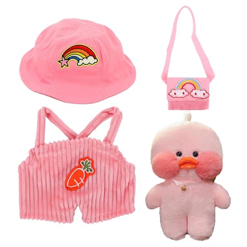 Enten-Plüsch mit Kleidung – Enten-Anziehkleidung, 30 cm Plüschtiere, niedliche Kostüme | Cartoon-Enten-Tierpuppenkleidung, gefülltes Entenspielzeug mit Outfits und Accessoires, Anziehkleidung für Mädc von Vitsrisea