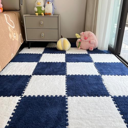 Milk Rugs Teppichfliesen – Bodenteppich-Puzzlematten, Teppich-Puzzlematten waschbar | 20 Stück Home Soft Floor Milk Mat, verdickter, weicher Puzzle-Spielbereich-Teppich, rutschfest, selbstschneidend, von Vitsrisea