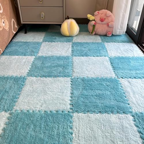 Milk Rugs Teppichfliesen – Bodenteppich-Puzzlematten, Teppich-Puzzlematten waschbar | 20 Stück Home Soft Floor Milk Mat, verdickter, weicher Puzzle-Spielbereich-Teppich, rutschfest, selbstschneidend, von Vitsrisea