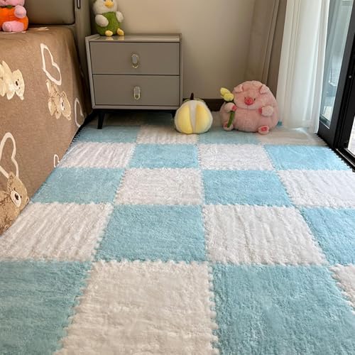 Milk Rugs Teppichfliesen – Bodenteppich-Puzzlematten, Teppich-Puzzlematten waschbar | 20 Stück Home Soft Floor Milk Mat, verdickter, weicher Puzzle-Spielbereich-Teppich, rutschfest, selbstschneidend, von Vitsrisea