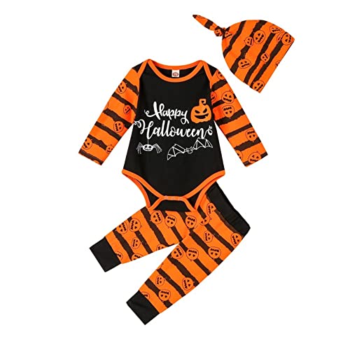 Halloween Kostüm Kürbis Kinder Mädchen Jungen,Neugeborenes Baby Fotografie Requisiten Säugling Jumpsuits Reißverschluss Karneval Fasching Party Faschingskostüm Kürbiskostüm Kinderkostüm Niedlichen von Viunychn