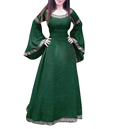 Renaissance Kleid Damen Mittelalter Kleid Mittelalter Kostüme Damen Mittelalterkleid Große Größen Viktorianisches Medieval Dress Gothic Wikinger Kleidung Halloween Kostüm Rapunzel Burgfräulein Kostüm von Viunychn