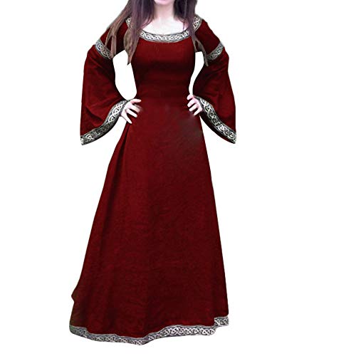 Renaissance Kleid Damen Mittelalter Kleid Mittelalter Kostüme Damen Mittelalterkleid Große Größen Viktorianisches Medieval Dress Gothic Wikinger Kleidung Halloween Kostüm Rapunzel Burgfräulein Kostüm von Viunychn