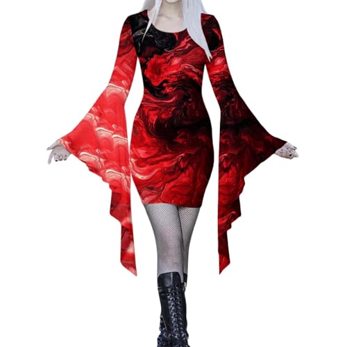 Viunychn Halloween Kostüm Damen - Vampir Halloweenkostüm Kleidung Outfit Gruselig Anime Hexen Gothic Kleidung Halloween Kostüm Fledermausärmel Festlich Retro Minikleid Schwarz Steampunk Kleider S-XXl Viunychn Halloween Kostüm Damen - Vampir Halloweenkostüm Kleidung Outfit Gruselig Anime Hexen Gothic Kleidung Halloween Kostüm Fledermausärmel Festlich Retro Minikleid Schwarz Steampunk Kleider S-XXl von Viunychn