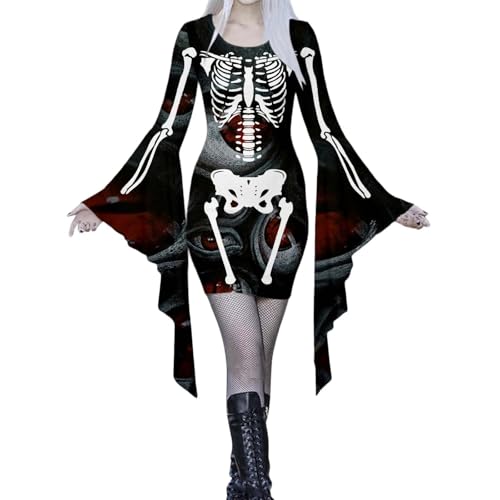 Viunychn Halloween Kostüm Damen - Vampir Halloweenkostüm Kleidung Outfit Gruselig Anime Hexen Gothic Kleidung Halloween Kostüm Fledermausärmel Festlich Retro Minikleid Schwarz Steampunk Kleider S-XXl Viunychn Halloween Kostüm Damen - Vampir Halloweenkostüm Kleidung Outfit Gruselig Anime Hexen Gothic Kleidung Halloween Kostüm Fledermausärmel Festlich Retro Minikleid Schwarz Steampunk Kleider S-XXl von Viunychn