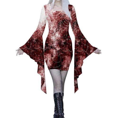 Viunychn Halloween Kostüm Damen - Vampir Halloweenkostüm Kleidung Outfit Gruselig Anime Hexen Gothic Kleidung Halloween Kostüm Fledermausärmel Festlich Retro Minikleid Schwarz Steampunk Kleider S-XXl Viunychn Halloween Kostüm Damen - Vampir Halloweenkostüm Kleidung Outfit Gruselig Anime Hexen Gothic Kleidung Halloween Kostüm Fledermausärmel Festlich Retro Minikleid Schwarz Steampunk Kleider S-XXl von Viunychn