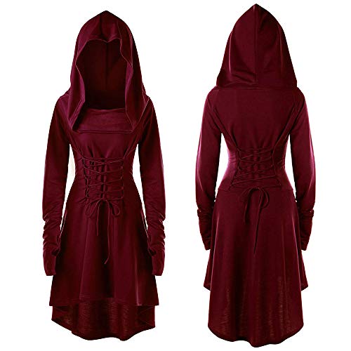Viunychn Halloween Kostüm Kleid Damen - Gothic Kleidung Steampunk Hexenkostüm Mittelalter Kleid Mit Kapuze Langarm Kleider Renaissance Cosplay Für Karneval Party S-4XL Viunychn Halloween Kostüm Kleid Damen - Gothic Kleidung Steampunk Hexenkostüm Mittelalter Kleid Mit Kapuze Langarm Kleider Renaissance Cosplay Für Karneval Party S-4XL von Viunychn