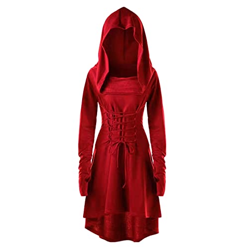 Viunychn Halloween Kostüm Kleid Damen - Gothic Kleidung Steampunk Hexenkostüm Mittelalter Kleid Mit Kapuze Langarm Kleider Renaissance Cosplay Für Karneval Party S-4XL Viunychn Halloween Kostüm Kleid Damen - Gothic Kleidung Steampunk Hexenkostüm Mittelalter Kleid Mit Kapuze Langarm Kleider Renaissance Cosplay Für Karneval Party S-4XL von Viunychn