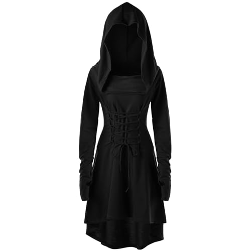 Viunychn Halloween Kostüm Kleid Damen - Gothic Kleidung Steampunk Hexenkostüm Mittelalter Kleid Mit Kapuze Langarm Kleider Renaissance Cosplay Für Karneval Party S-4XL Viunychn Halloween Kostüm Kleid Damen - Gothic Kleidung Steampunk Hexenkostüm Mittelalter Kleid Mit Kapuze Langarm Kleider Renaissance Cosplay Für Karneval Party S-4XL von Viunychn