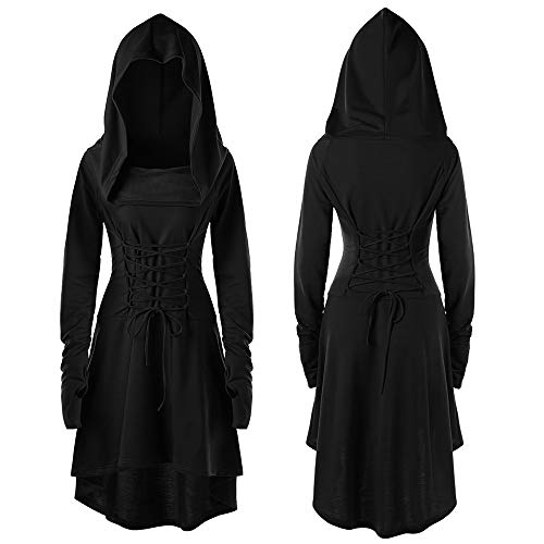Viunychn Halloween Kostüm Kleid Damen - Gothic Kleidung Steampunk Hexenkostüm Mittelalter Kleid Mit Kapuze Langarm Kleider Renaissance Cosplay Für Karneval Party S-4XL Viunychn Halloween Kostüm Kleid Damen - Gothic Kleidung Steampunk Hexenkostüm Mittelalter Kleid Mit Kapuze Langarm Kleider Renaissance Cosplay Für Karneval Party S-4XL von Viunychn