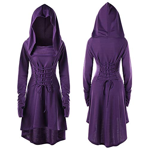 Viunychn Halloween Kostüm Kleid Damen - Gothic Kleidung Steampunk Hexenkostüm Mittelalter Kleid Mit Kapuze Langarm Kleider Renaissance Cosplay Für Karneval Party S-4XL Viunychn Halloween Kostüm Kleid Damen - Gothic Kleidung Steampunk Hexenkostüm Mittelalter Kleid Mit Kapuze Langarm Kleider Renaissance Cosplay Für Karneval Party S-4XL von Viunychn