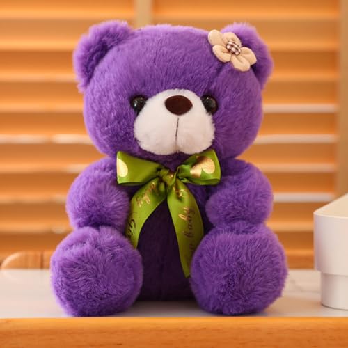 Viusneun 20CM Teddybär Plüsch Teddybär Kuschelbär Plüschbär mit Knopfaugen Weiches Nette Bär Puppe Tier Spielzeug Geschenk für Kinder Jungen Mädchen am Geburtstag Weihnachten Valentinstag (Lila) von Viusneun