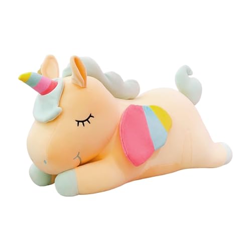 Viusneun Einhorn Kuscheltier, Regenbogen Engel Kinder Plüschtier Kawaii Weich Stofftiere Mehrfarbig Pegasus Plüschtier für Kinder Jungen Mädchen Weihnachten Geburtstag (Orange,40cm) von Viusneun