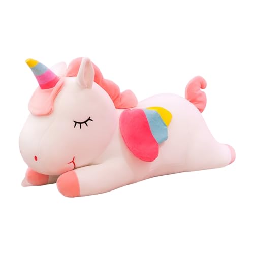 Viusneun Einhorn Kuscheltier, Regenbogen Engel Kinder Plüschtier Kawaii Weich Stofftiere Mehrfarbig Pegasus Plüschtier für Kinder Jungen Mädchen Weihnachten Geburtstag (Weiß,30cm) von Viusneun