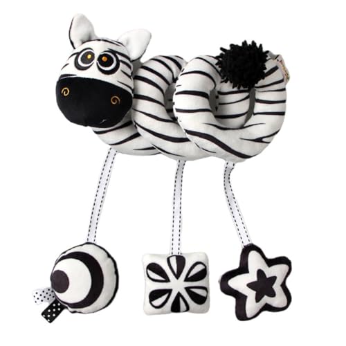 Viusneun Kinderwagen Spielzeug, Kinderbett Spiralspielzeug Spirale Kinderwagen Hängespielzeug Aktivität Spiral Plüschtier für Babys 0-6 Monate Kleinkinder Jungen Mädchen (Zebra) von Viusneun