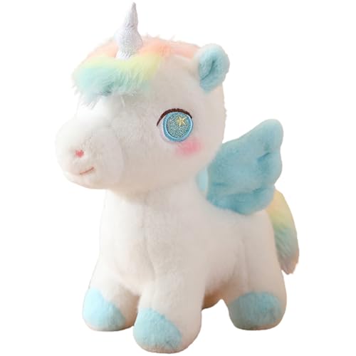 Viusneun Kuscheltier Einhorn Stofftier Plüschtier Super süßes Einhorn Plüsch Spielzeug Süß Teenager Herz Puppe Geburtstag Geschenke für Kinder Mädchen (Blau,50cm) von Viusneun