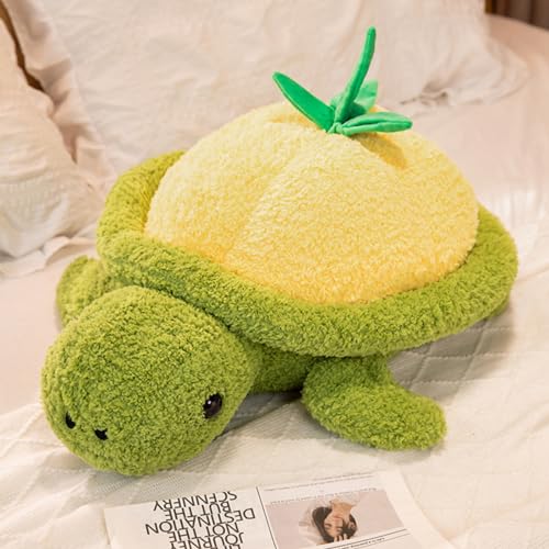 Viusneun Kuscheltier Schildkröte, Süßes Schildkröte Plüschtier Weiches waschbare Stofftier Schildkröte Kissen Plüsch Spielzeug Geschenke für Jungen Mädchen und Friends (Gelbe Schildkröte,35 cm) von Viusneun