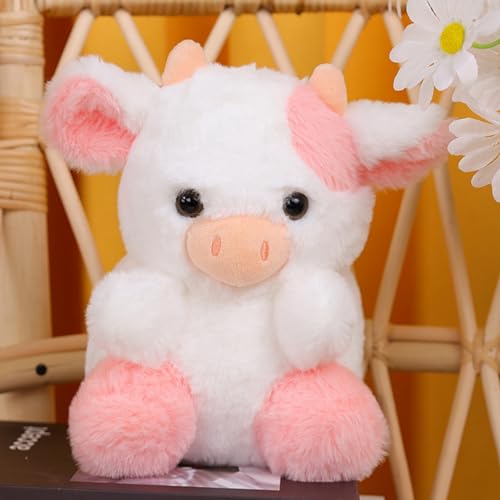 Viusneun Plüschtier, Kalb Kinder Spielzeug 20cm Niedliches Kalb Stofftier Weiches Milchkuh Kuscheltier für Mädchen und Jungen ab 0 Monate (Rosa) von Viusneun