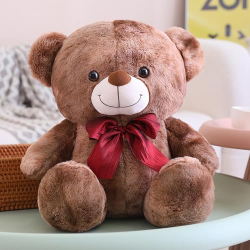 Viusneun Teddybär Plüsch Teddybär Bär Kuschelbär Plüschbär mit Krawatte Nette Bär Puppe Tier Spielzeug Geschenk für Kinder Jungen Mädchen am Geburtstag (Braun,35cm) von Viusneun